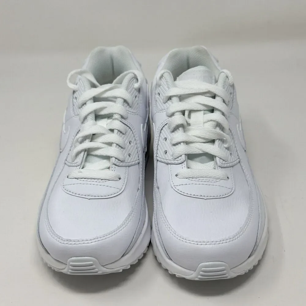 Nike Air Max 90 LTR GS Shoes CD6864-100 Kids Youth Size 4.5 Y White Silver